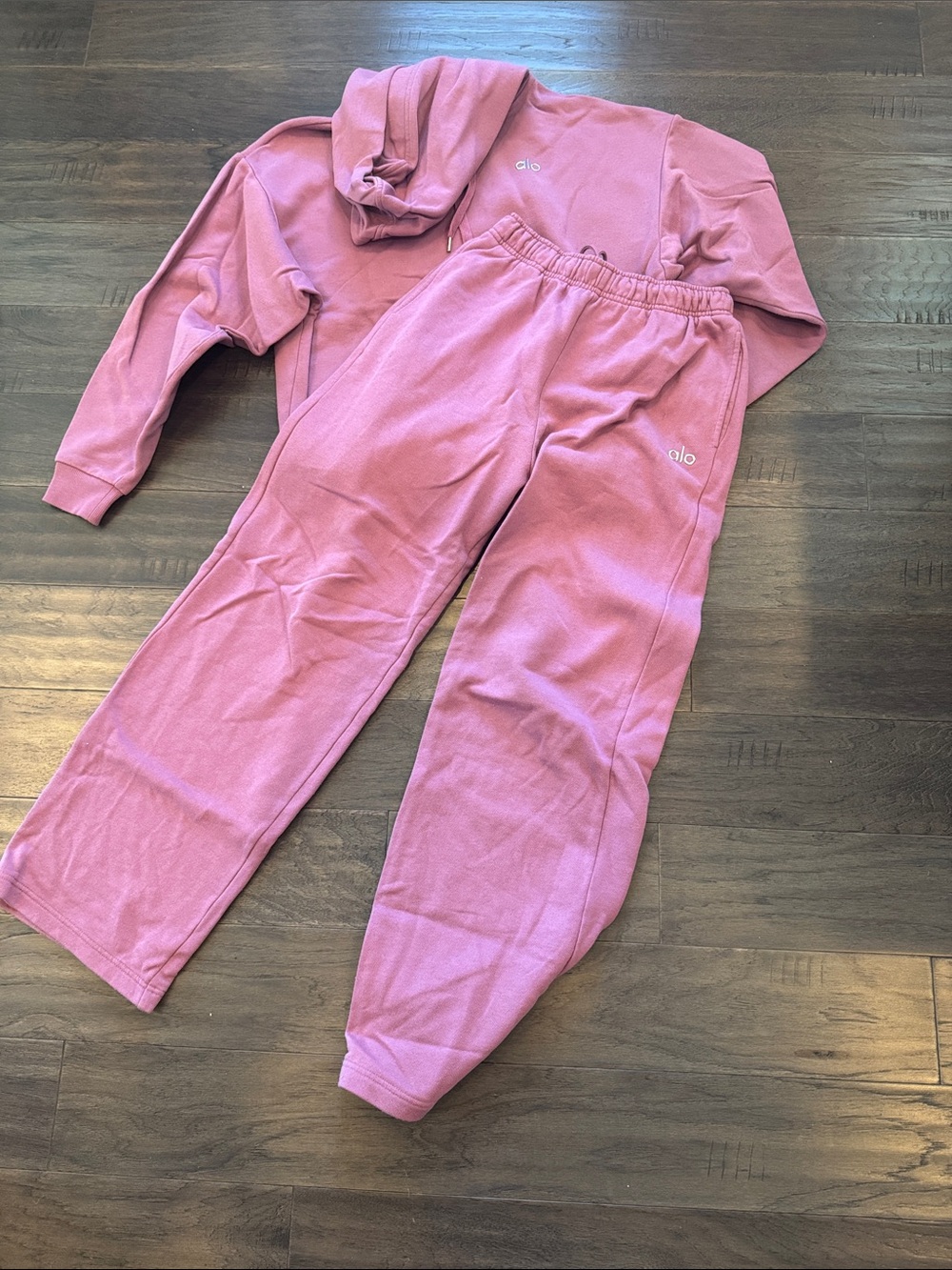 ALO Yoga Dusty Rose Hoodie & Jogger Set